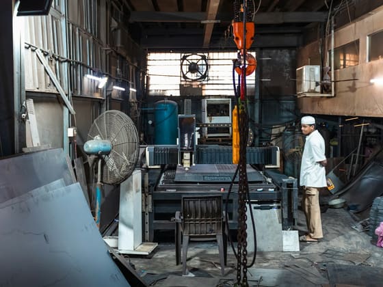 A small workshop with machinery